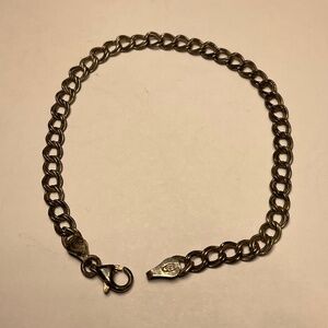 Vintage Sterling Silver Double Link Bracelet. 7.25 inches long